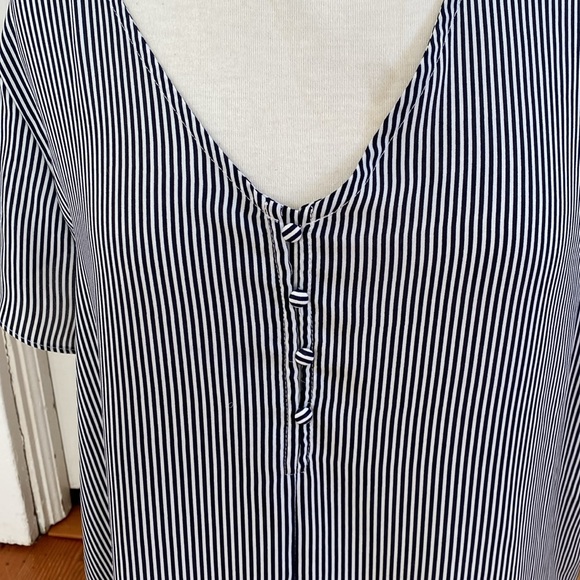 Striped V-Neck Women's Top - Picture 2 of 6